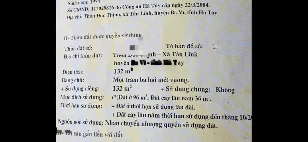 Bấn đất tặng nhà 1 tầng lô góc mặt đg QL 414 hướng xuân khanh sơn tây đi ao vua