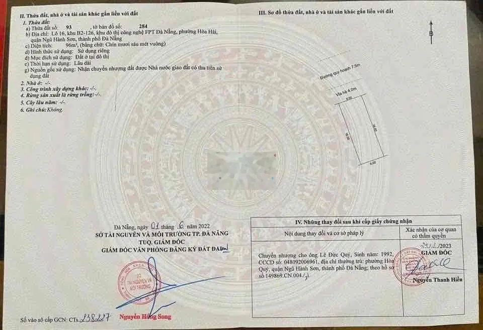 BÁN 2 Lô đất trước trường Đại Học FPT Đà Nẵng