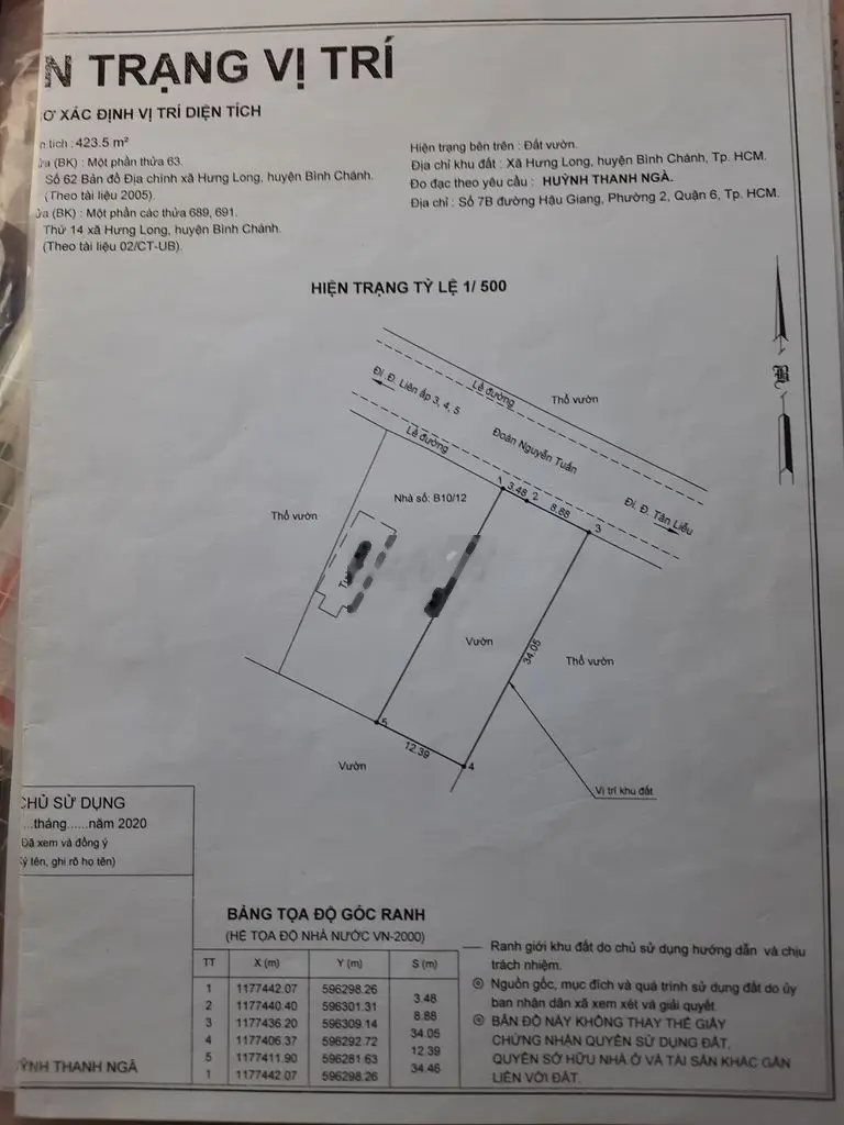 Bán đất mặt tiền Đoàn Nguyễn Tuấn, xã Hưng Long, Bình Chánh