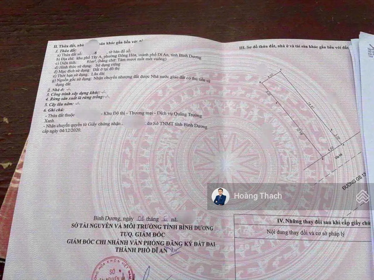 Bán lô đất đường GS 13 ngay GO Dĩ An giá rẻ nhất khu vực