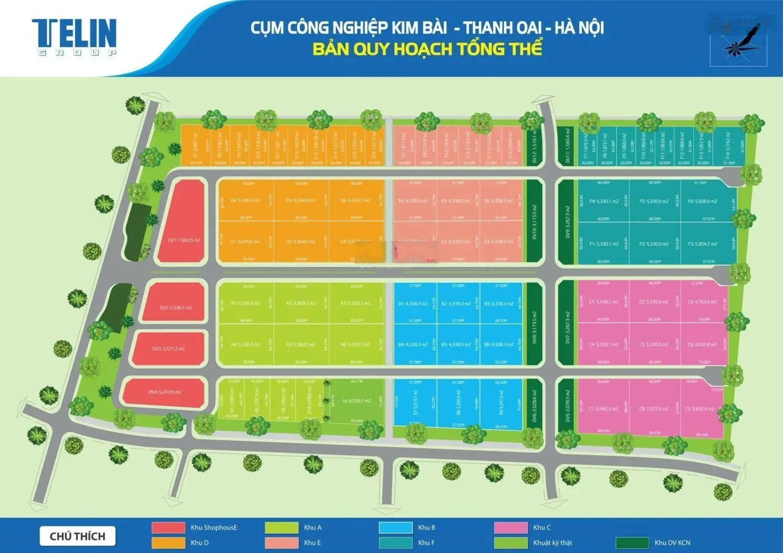Bán đất công nghiệp Telin Kim Bài hơn 2000m2 đường 31m