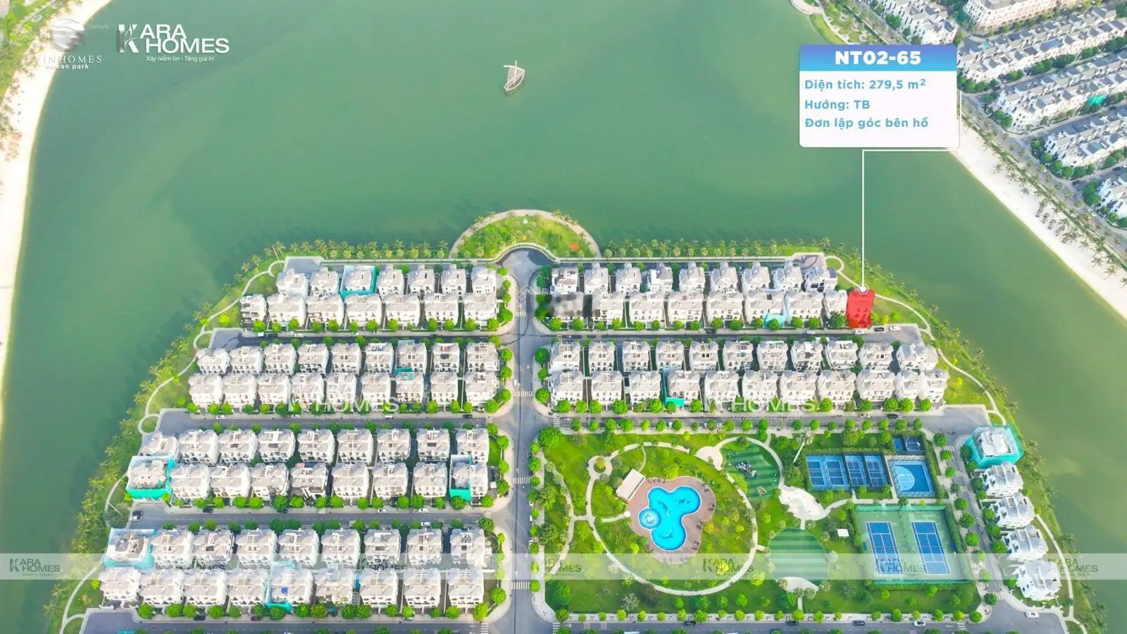 Bán đơn lập góc Ngọc Trai đảo nhỏ view trọn hồ điều hoà Vinhomes Ocean Park full đồ