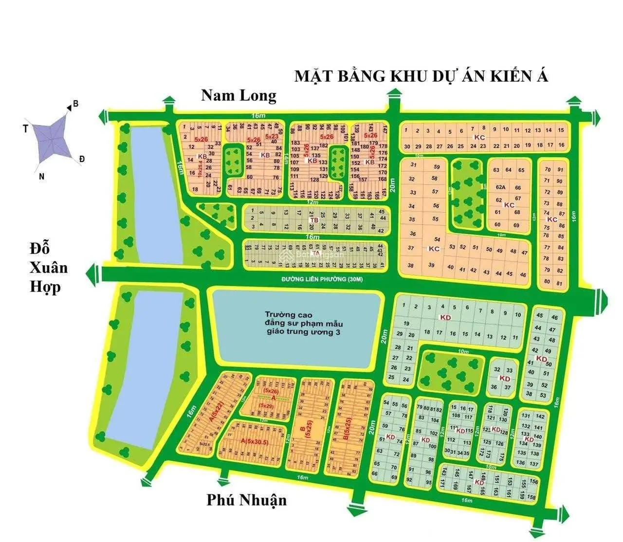 Cần bán lô đất 90m2 KDC Nam Long - Đỗ Xuân Hợp, vị trí đẹp đường 12m. Giá 7,6 tỷ có TL