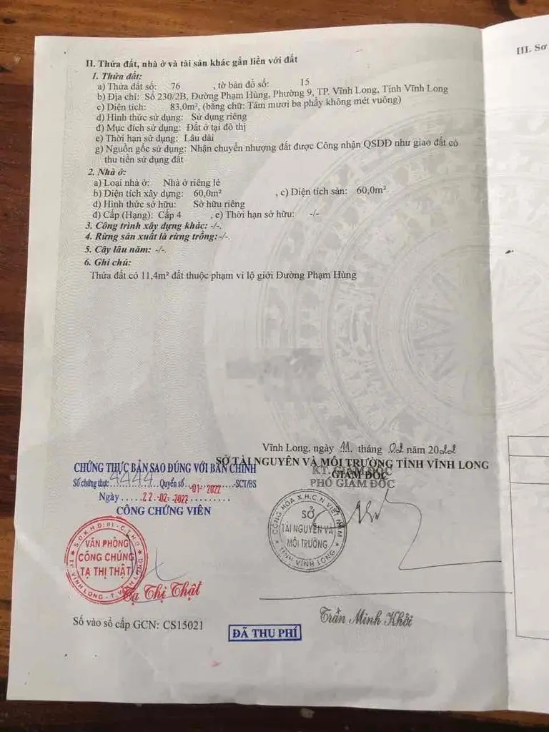 Nhà Mặt Tiền Đường Phạm Hùng, Phường 9, TP Vĩnh Long