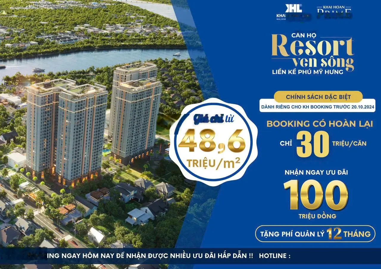 Tặng 100 triệu khi booking&mua căn hộ Khải Hoàn Prime kề 3 trường Đại học, Phú Mỹ Hưng. 0903 053 ***