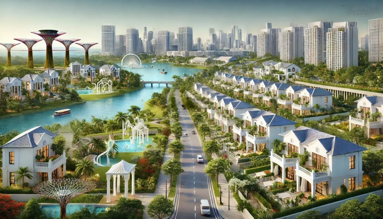 Nhà phố biệt thự khu đô thi Vihomes Hậu Nghĩa Đức Hòa, đầy đủ tiện ích hiện đại
