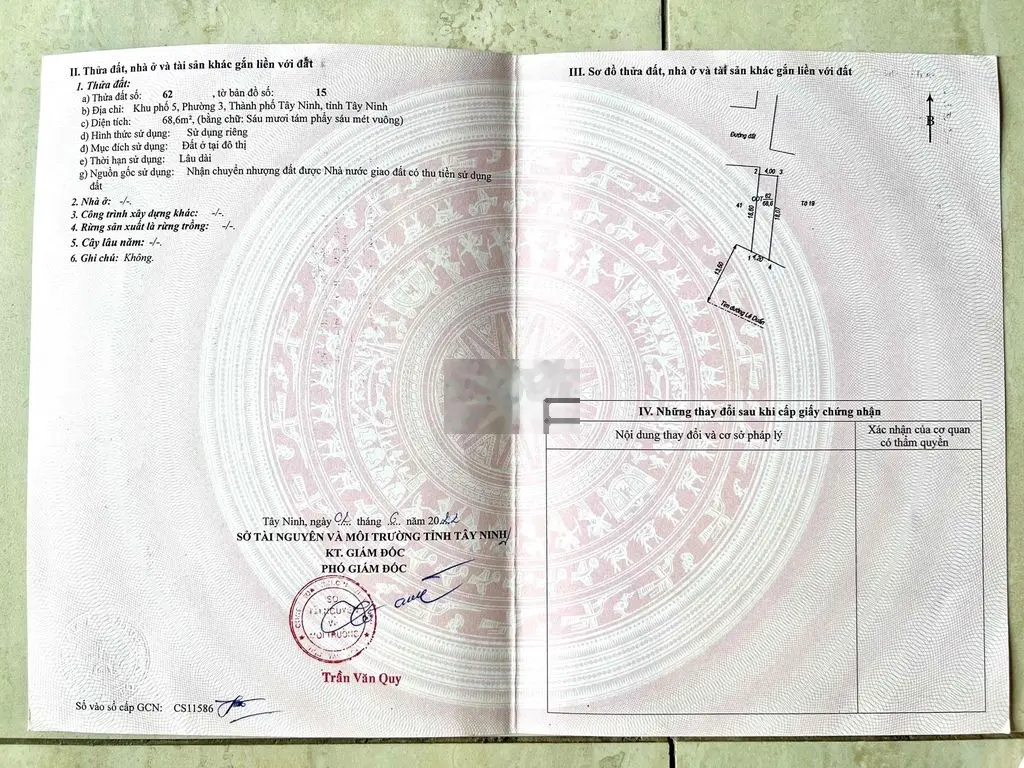 Bán đất mặt tiền Lê Duẩn, p3 tp Tây Ninh, cách vincom 100m