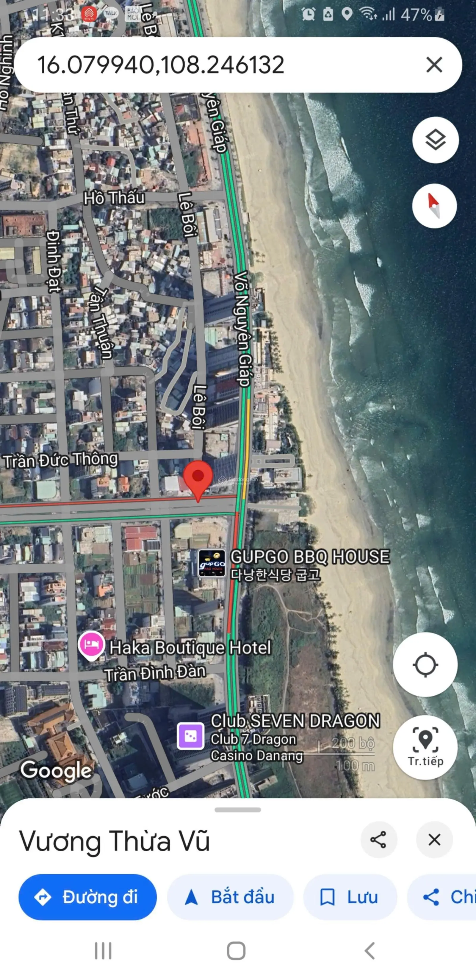 Bán lô góc 2MT đẹp 331.5m2 Vương Thừa Vũ - Lê Bôi - ngay sát bãi tắm Biển Mỹ Khê - đất xây cao tầng