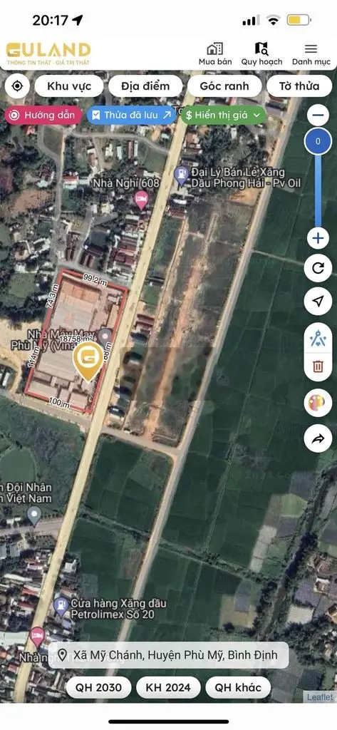 Đất trung tâm thị Trấn huyện Phù Mỹ mặt tiền đường 13,5 m