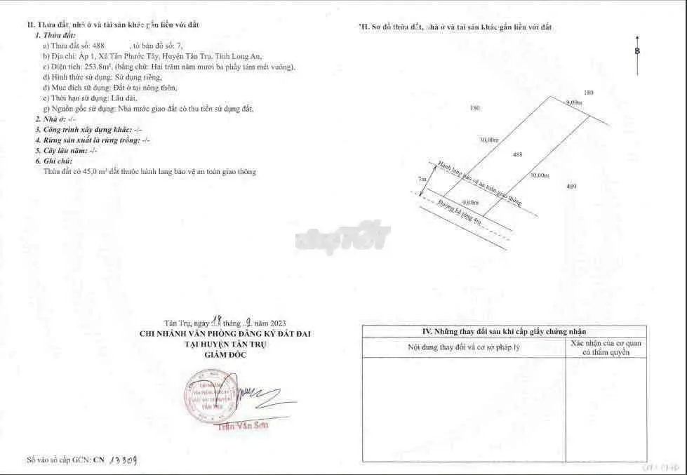 ngộp cần bán 2 lô thổ cư ngan 9m 253m2 giá 675tr đường ô tô