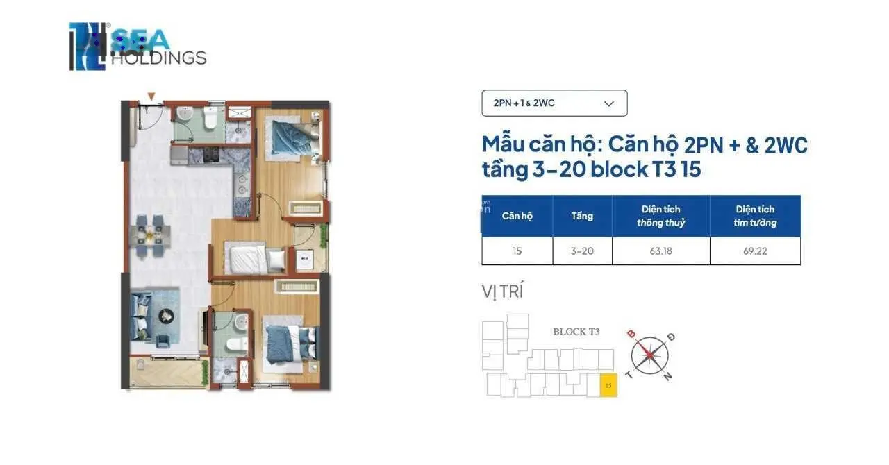 Bán căn hộ chung cư tại Destino Centro, giá cực chất 1,3 tỷ, 50m2, view đẹp