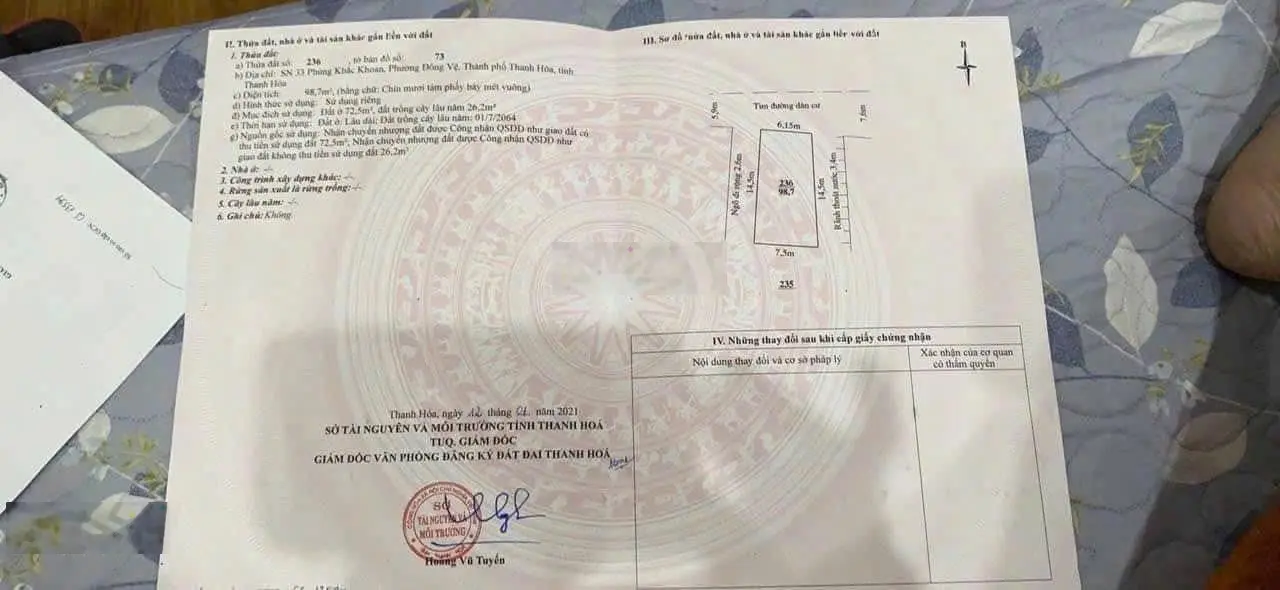 Bán lô đất đẹp 3 mặt tiền gần chợ Nam Thành TP Thanh Hoá