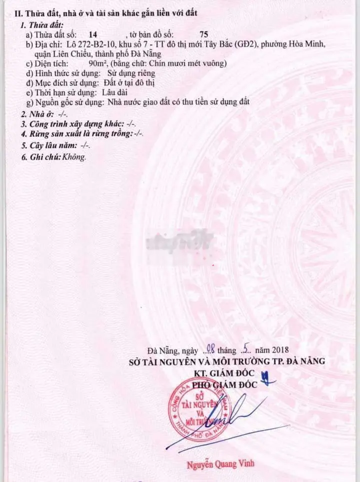 Bán lô đất mặt tiền hoà phú 9