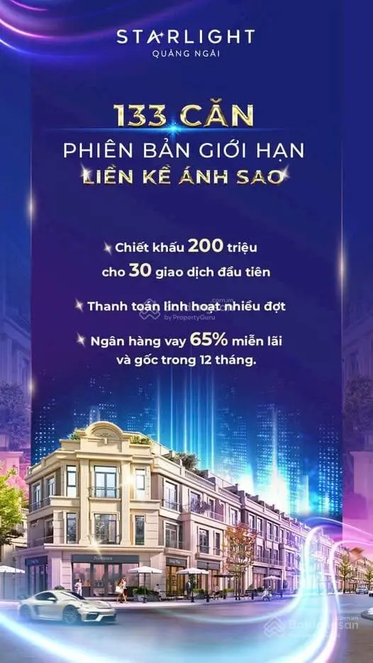 133 căn liền kề - Ngọc Bảo Viên - Starlight Quảng Ngãi (SQN) với ưu đãi hấp dẫn dành cho người QN