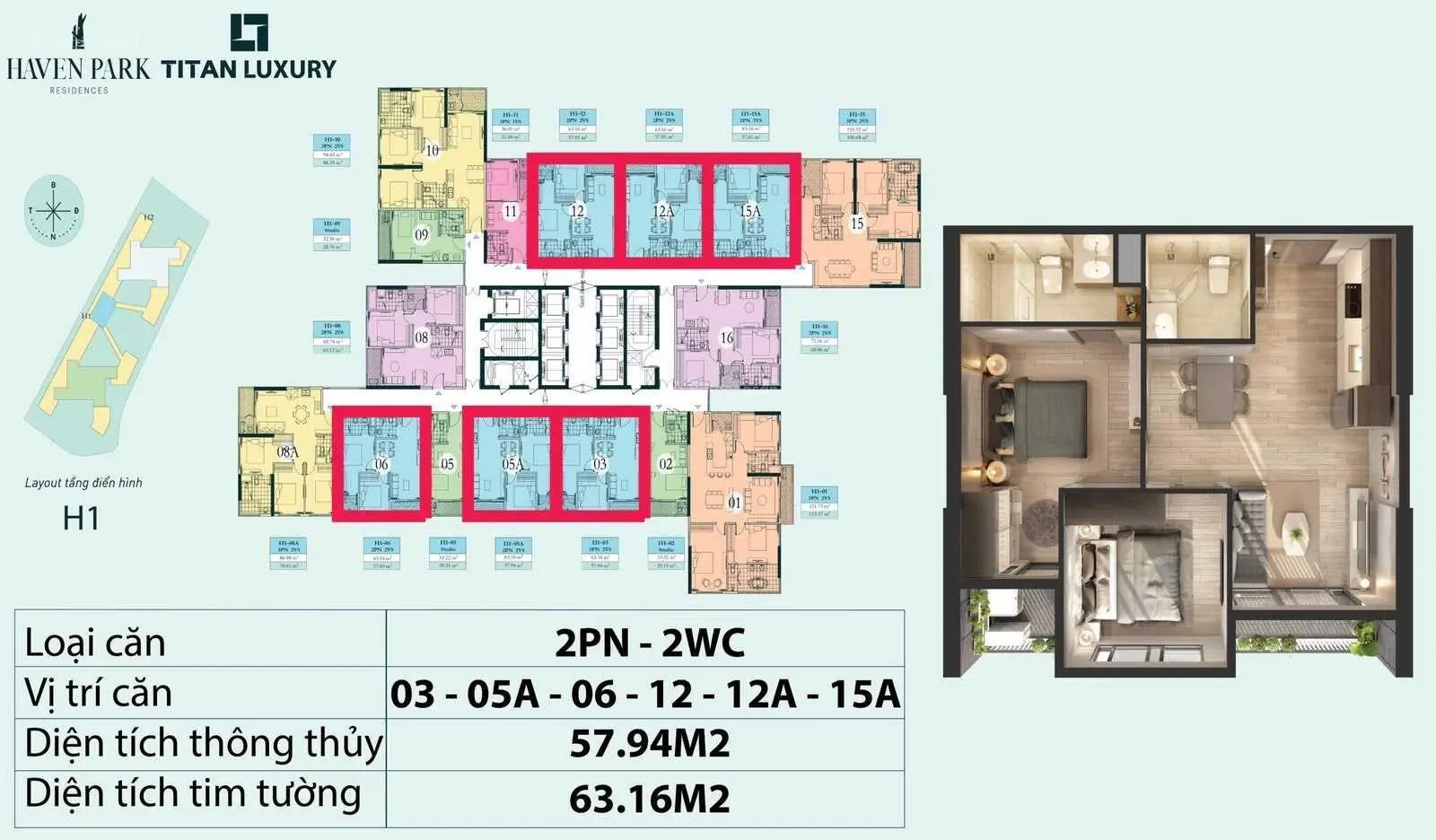 bán 2n2wc havenpark, nhà full nội thất. giá bán 2,9 tỷ bao phí