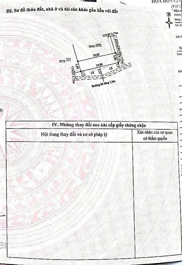 Lô đất vuông vức nằm ngay gần trạm thu phí Phong Thử đã có sổ cần bán