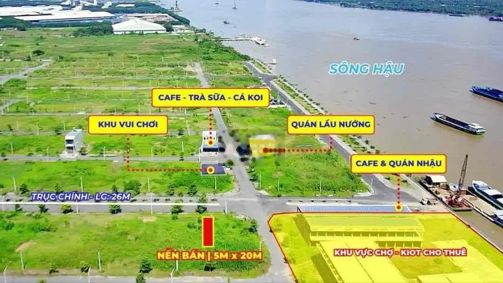 Nền đẹp có 2 Hẻm kỹ thuật - KDC Vạn Phát Sông Hậu