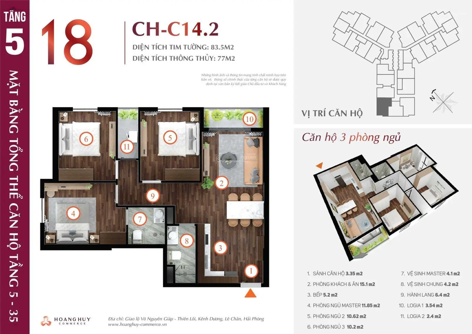 Rẻ nhất thị trường căn 3PN Hoàng Huy Commerce chỉ 2,85 tỷ