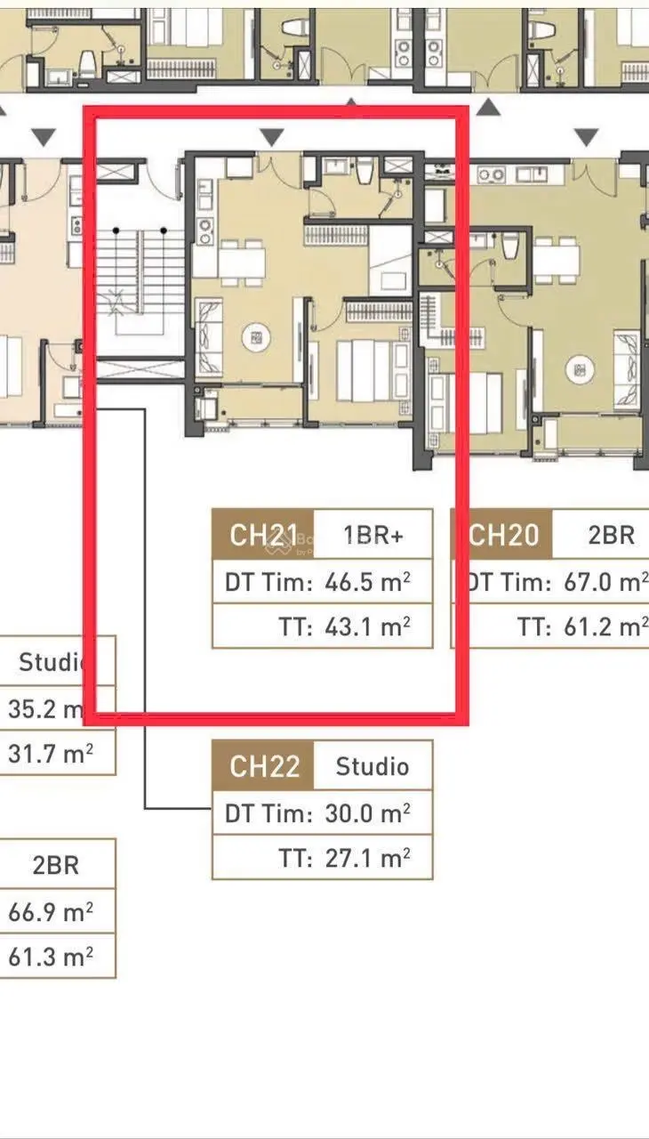Chính chủ bán h1.21.21 hoa hậu 1n+ nhỏ 43m bc đông nam giá 3.080t bp