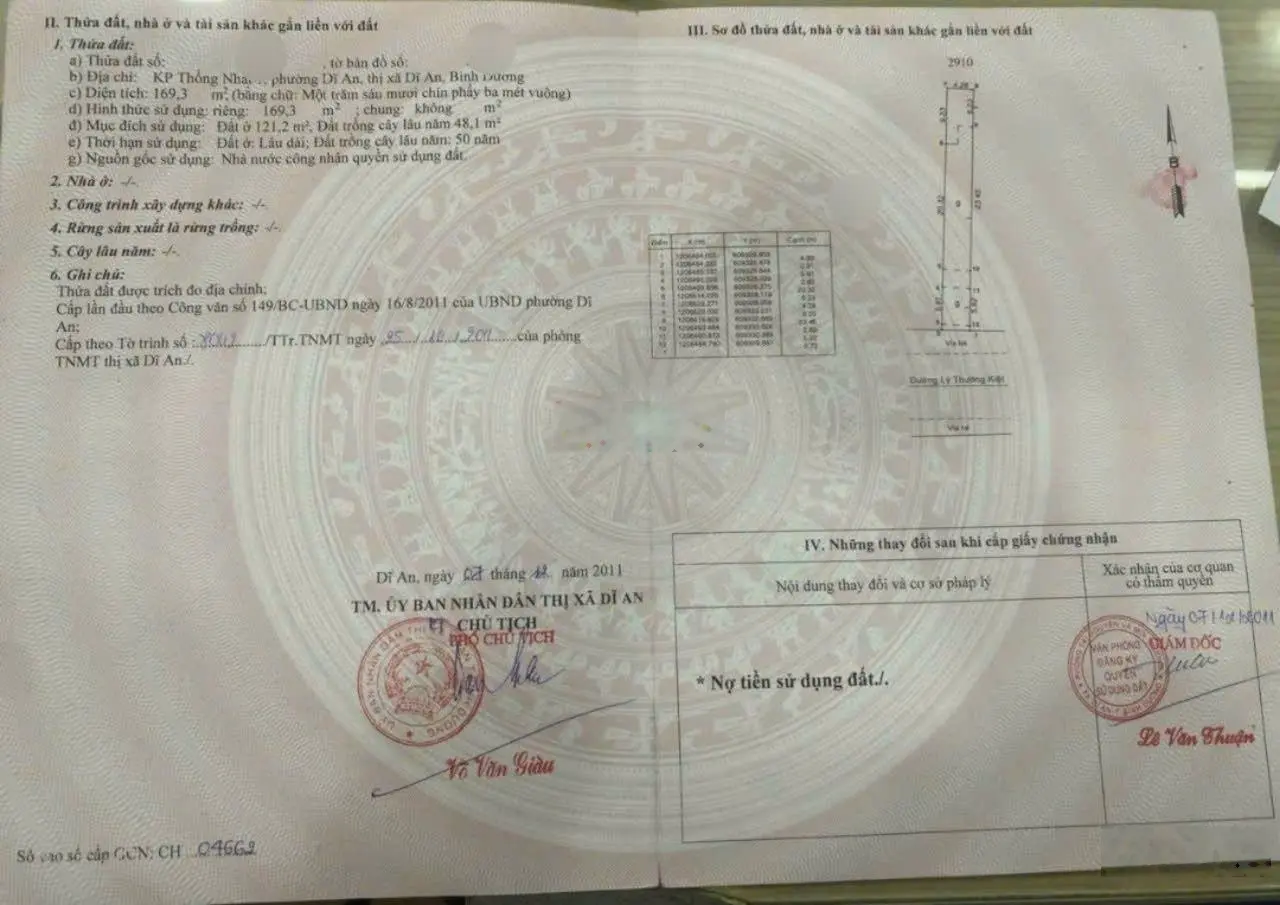 Đất mặt tiền kinh doanh văn phòng cty đường Lý Thường Kiệt, P. Dĩ An, Tp. Dĩ An