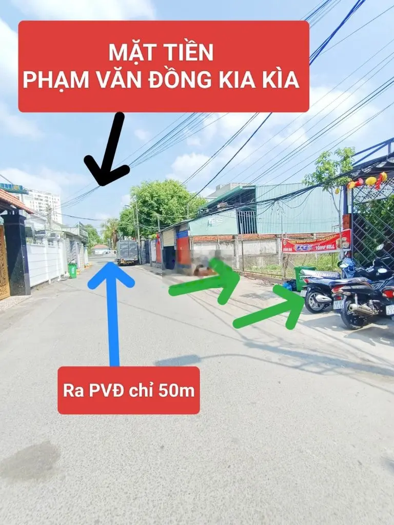 3 LÔ ĐẤT SÁT PHẠM VĂN ĐỒNG 40M- 4X18M or( 8x18m)- ĐƯỜNG THÔNG XE TẢI