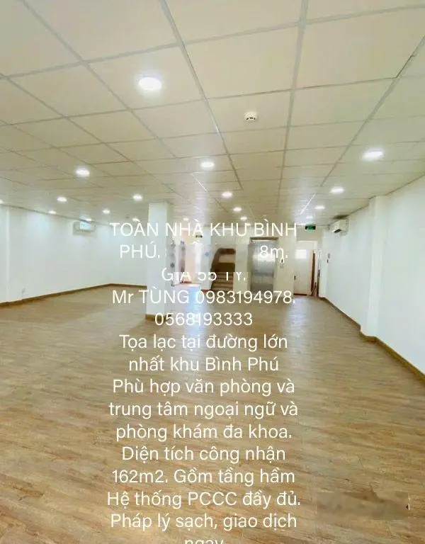 Giá cực tốt. toàn nhà khu bình phú. 8 tầng 9x18m. giá 55 tỷ.