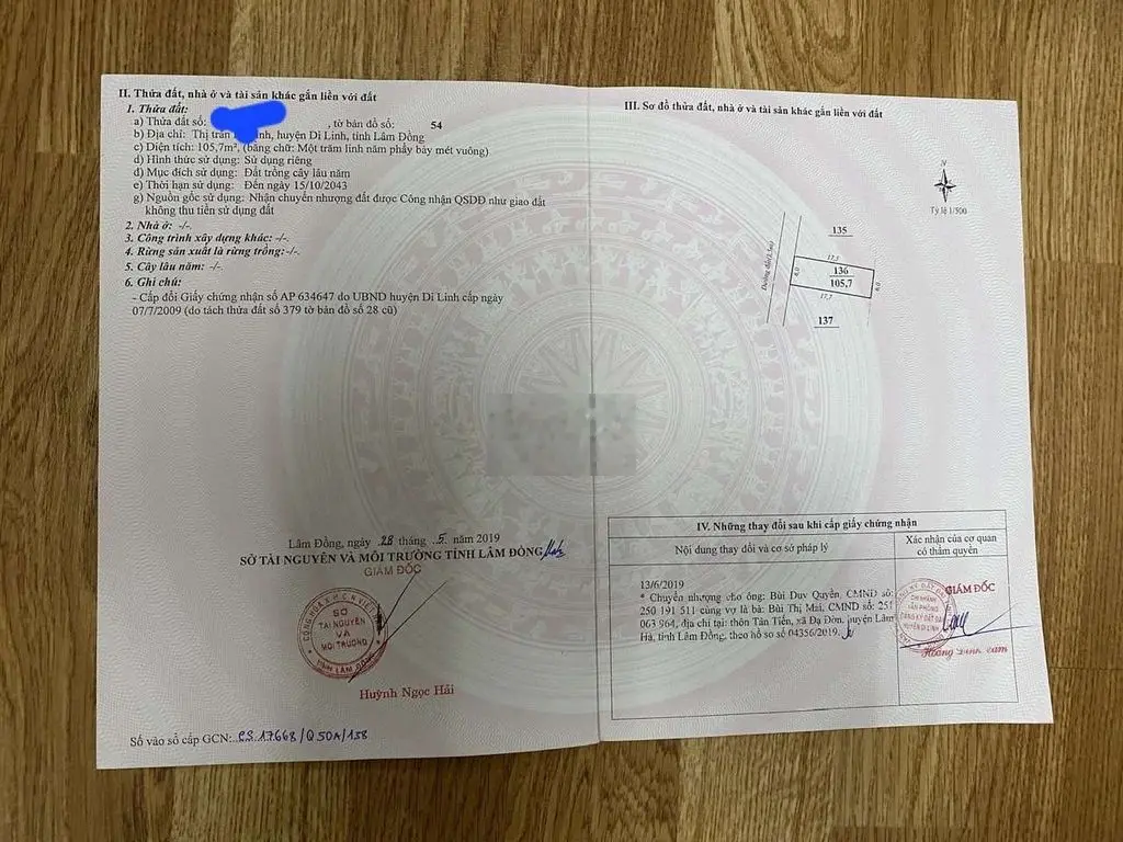 Chủ cần ra đất ngay trung tâm TT. Di Linh, quy hoạch thổ cư.