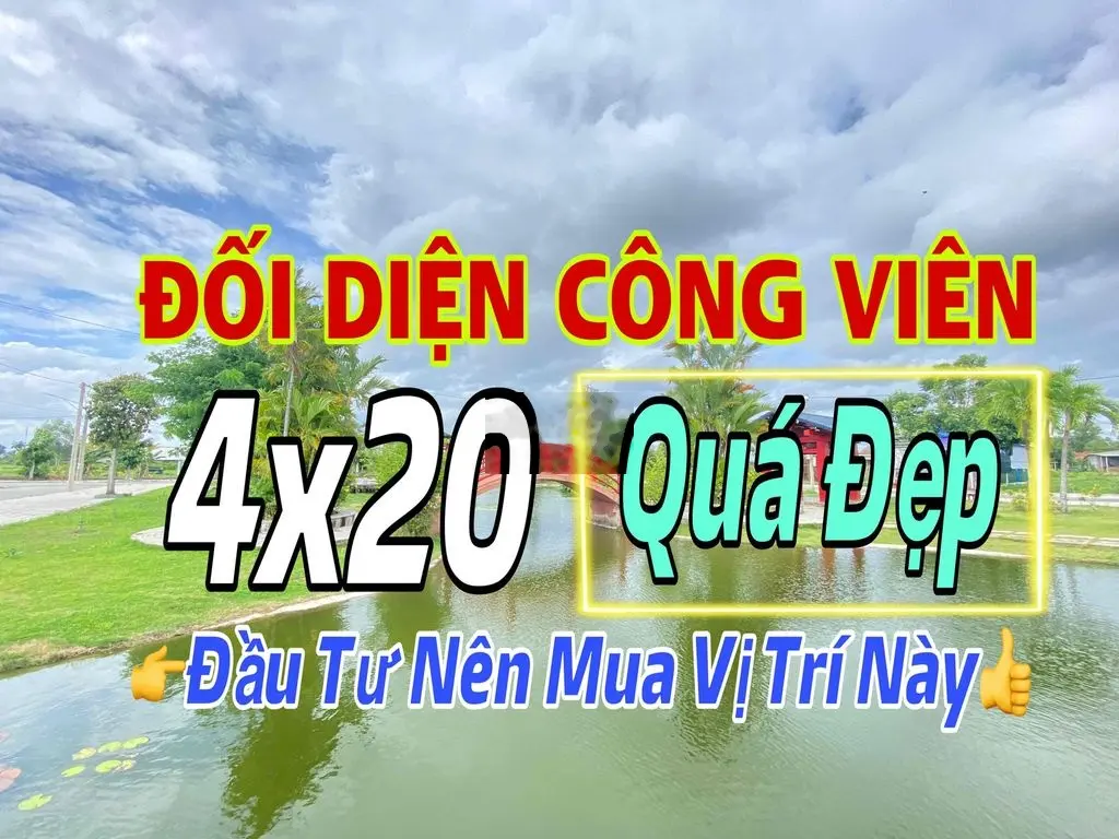bán đất đối diện công viên giá rẻ dt : 4x20=80m2 shr giá chủ giảm sâu