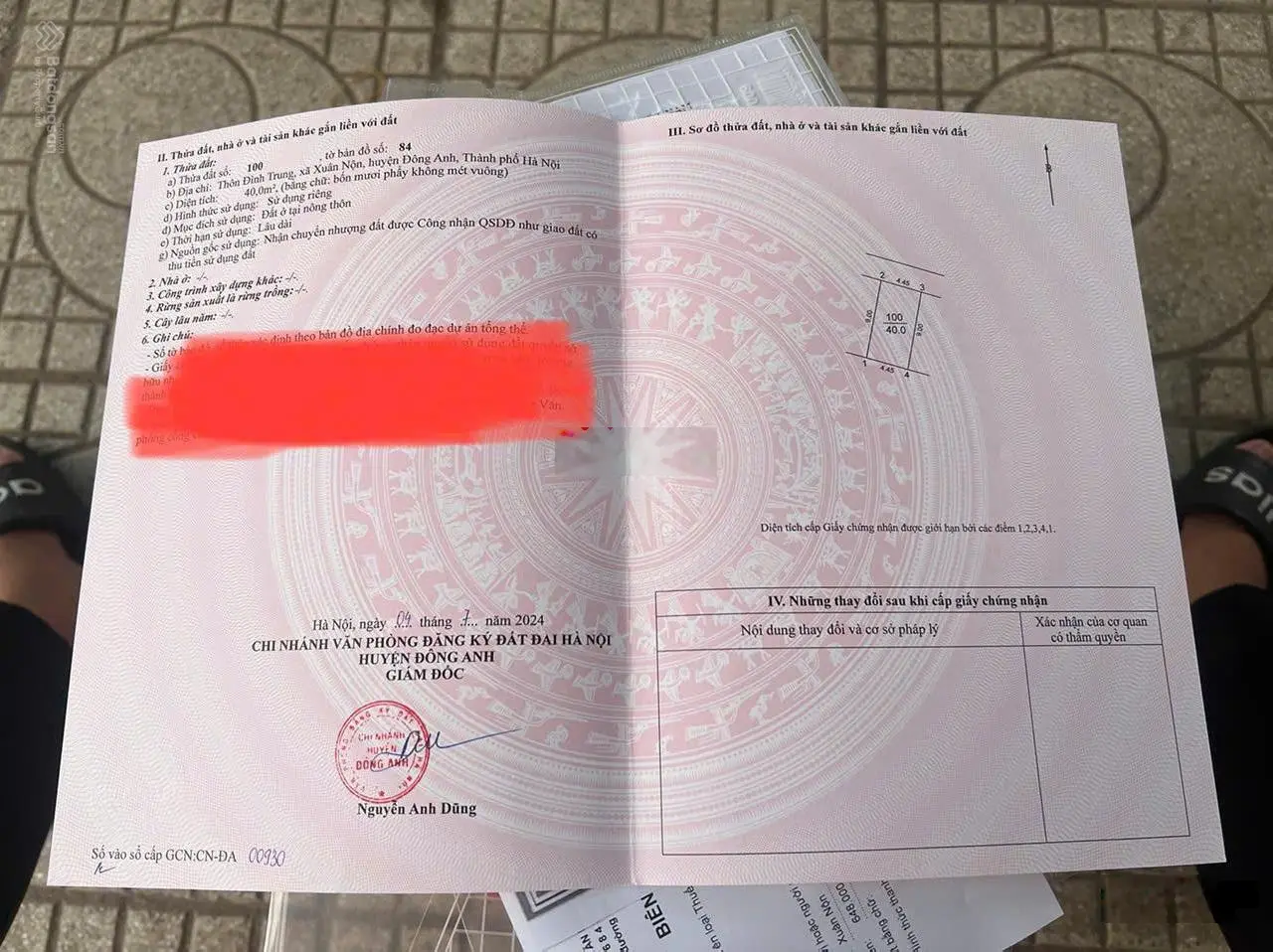 Bán 40m2 đất Xuân Nộn - Đông Anh. MT 4,5m ngõ 3m, ô tô con vào đất. Cách 50m ra bìa làng