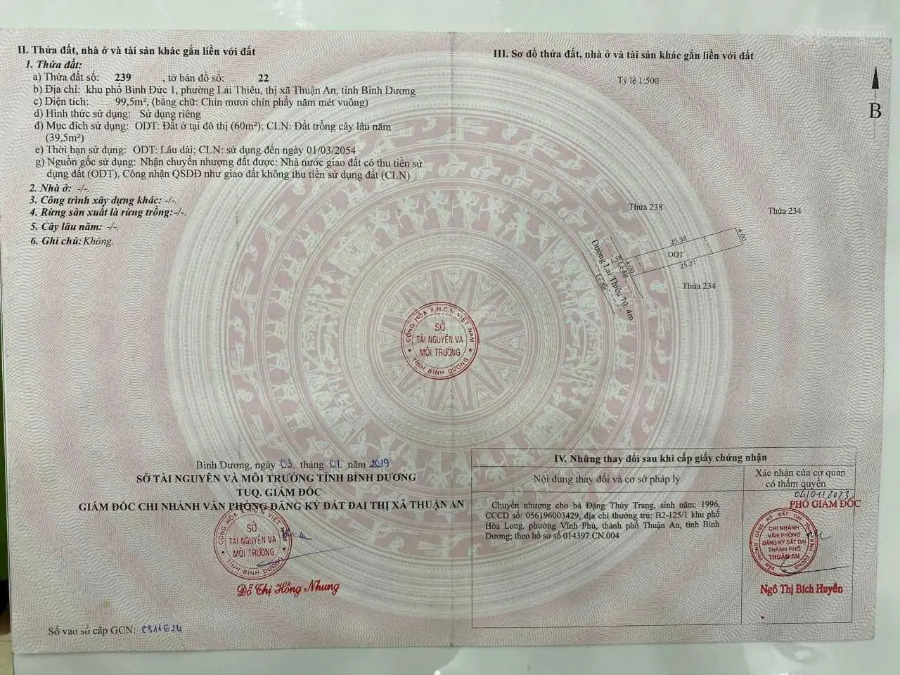 Kẹt bank 2 tỷ tôi bán gấp đất 99m2 nhựa thông gần chùa Bà Lái Thiêu giá 2 tỷ 750tr