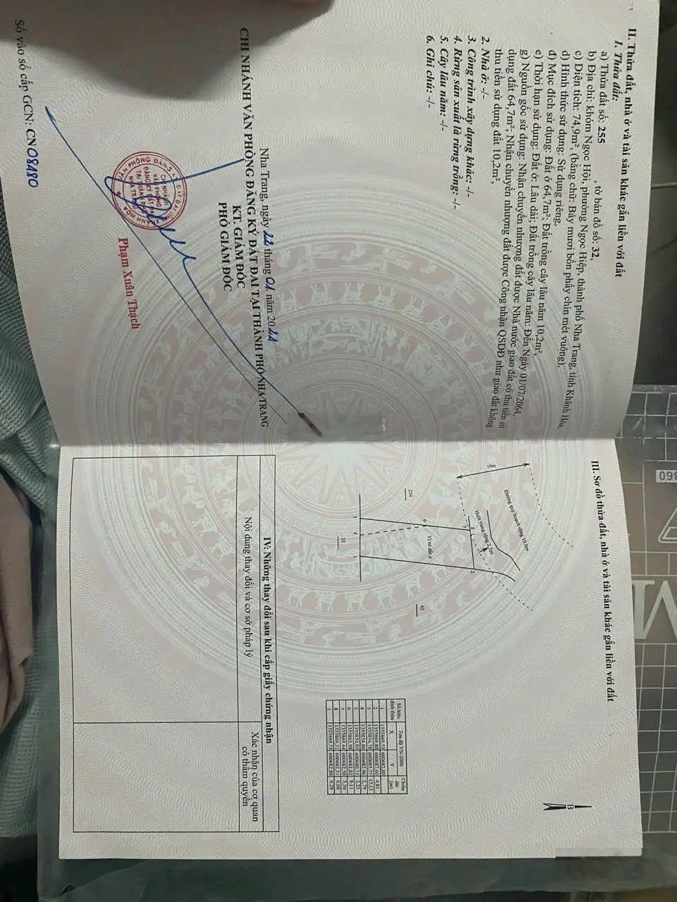 Chính chủ kẹt tiền bán nhanh lô đất khóm ngọc hội phường Ngọc Hiệp , diện tích 74,9 m giá 1 tỷ 290