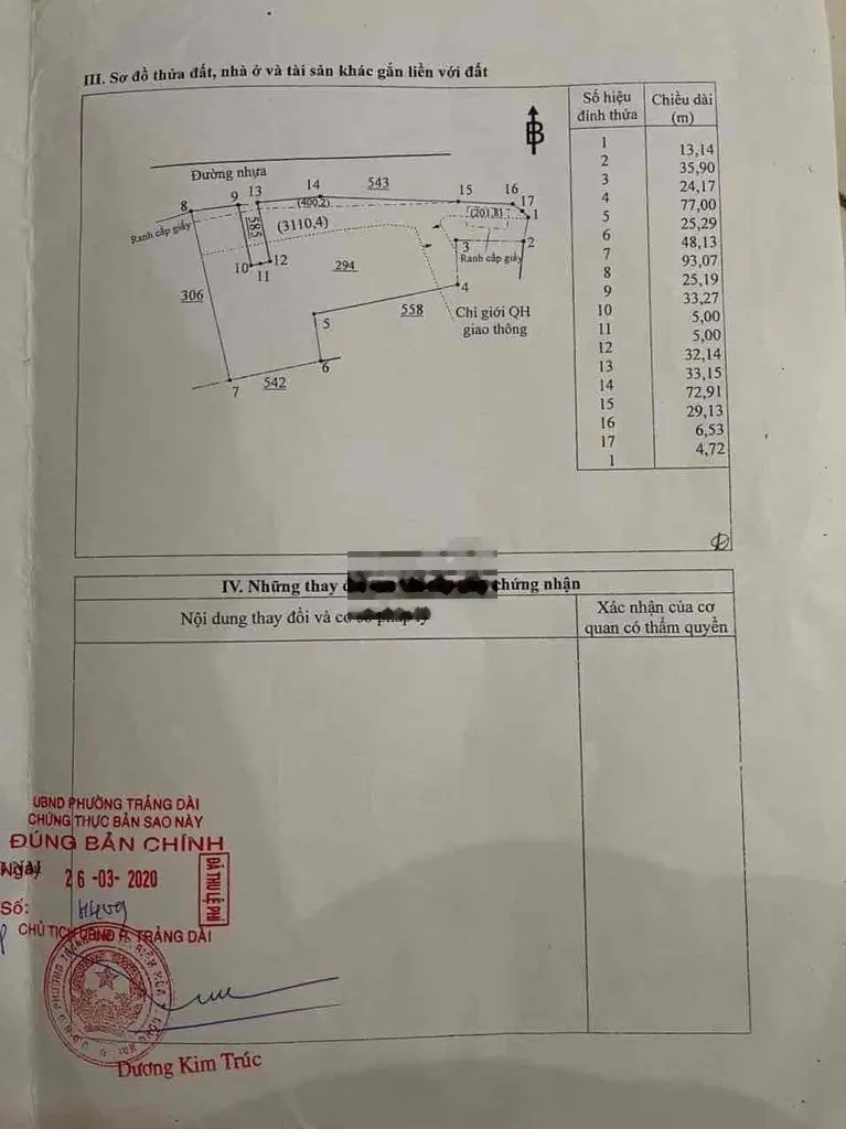 Bán lô đất 5.15 giá 450 triệu gần Cây Sung phường Trảng Dài