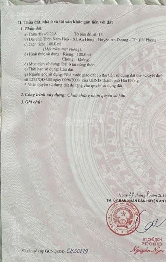 Bán nhà 3 tầng tại An Hòa, An Hưng, An Dương, Hải Phòng