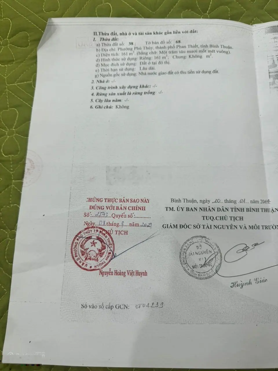 Cần bán lô đất xây khách sạn, biệt thự - Lê Đại Hành 161m2 thổ cư - Phan Thiết giá rẻ đầu tư