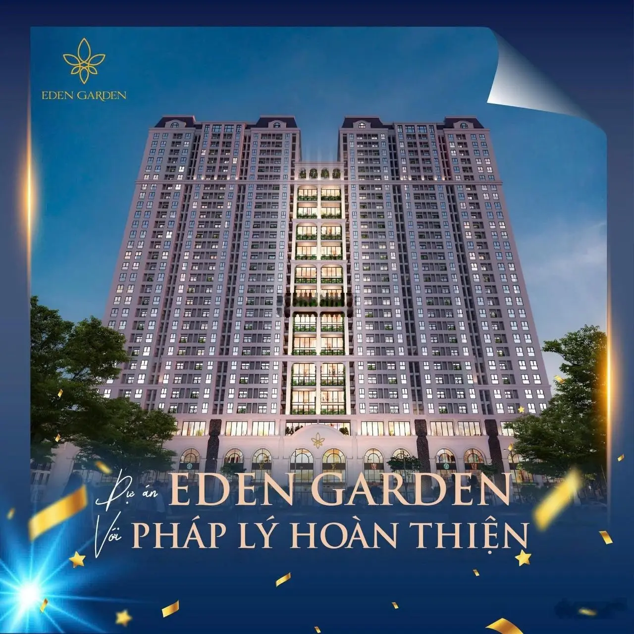 Bán chung cư cao cấp Eden Garden ở mặt đường Lê Lợi TP Thái Bình DT 59.3 - 76m2 - 102 m2/ căn