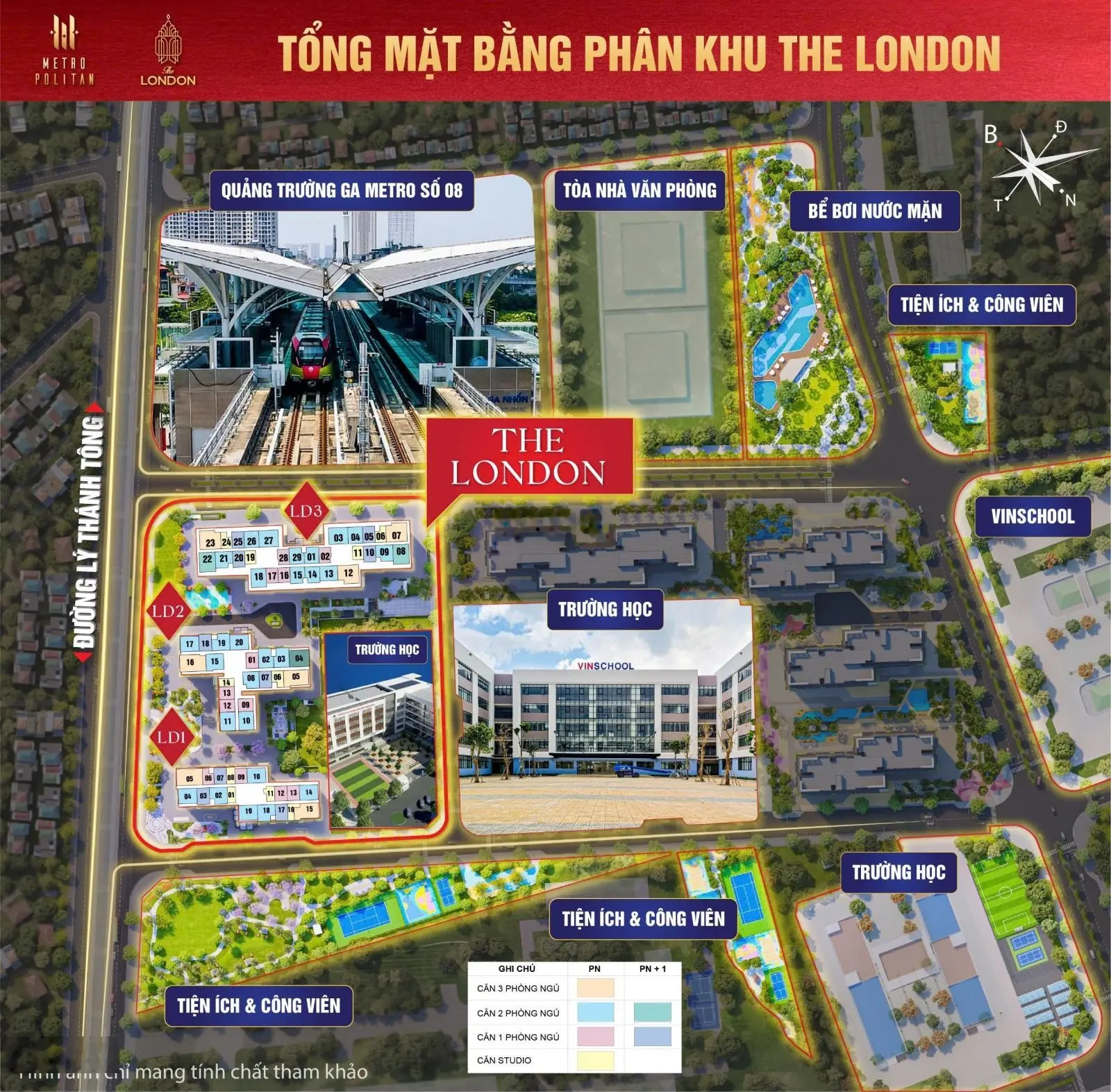 Căn hộ 3PN , diện tích 87m2 giá chỉ 5 tỷ tại The London - Vinhomes Ocean Park