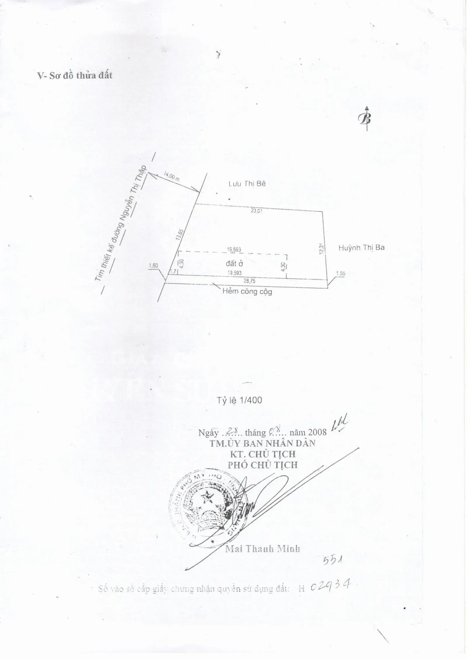 CC bán đất mặt tiền Nguyễn Thị Thập, Phường 10, TP. Mỹ Tho DT 326m2 (13,5x25m) đã lên thổ cư 100%