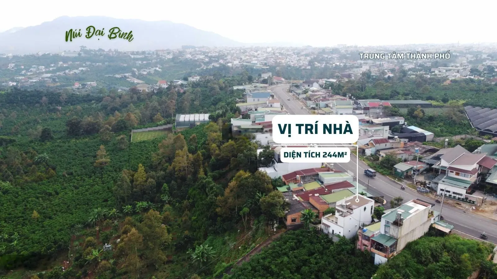 Nhà đất 2 mặt đường Nguyễn Văn Cừ, trung tâm Bảo Lộc view đồi núi, ngắm hoàng hôn, săn mây cực đẹp