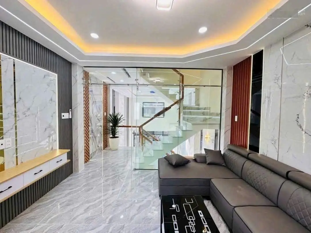 Nhà phố 4m x 14m. Xây 1 lửng 3 lầu Full nội thất 1/ Hẻm 9m thông Trần Thị Hè ( HT42)