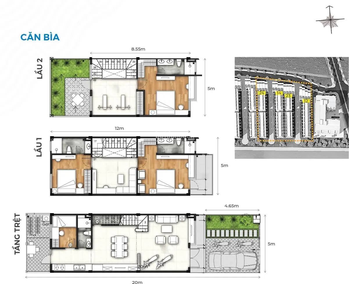Cần bán đất nền nhà phố Mizuki, 5x20m, gia 47tr/m2, LH 0901 459 ***