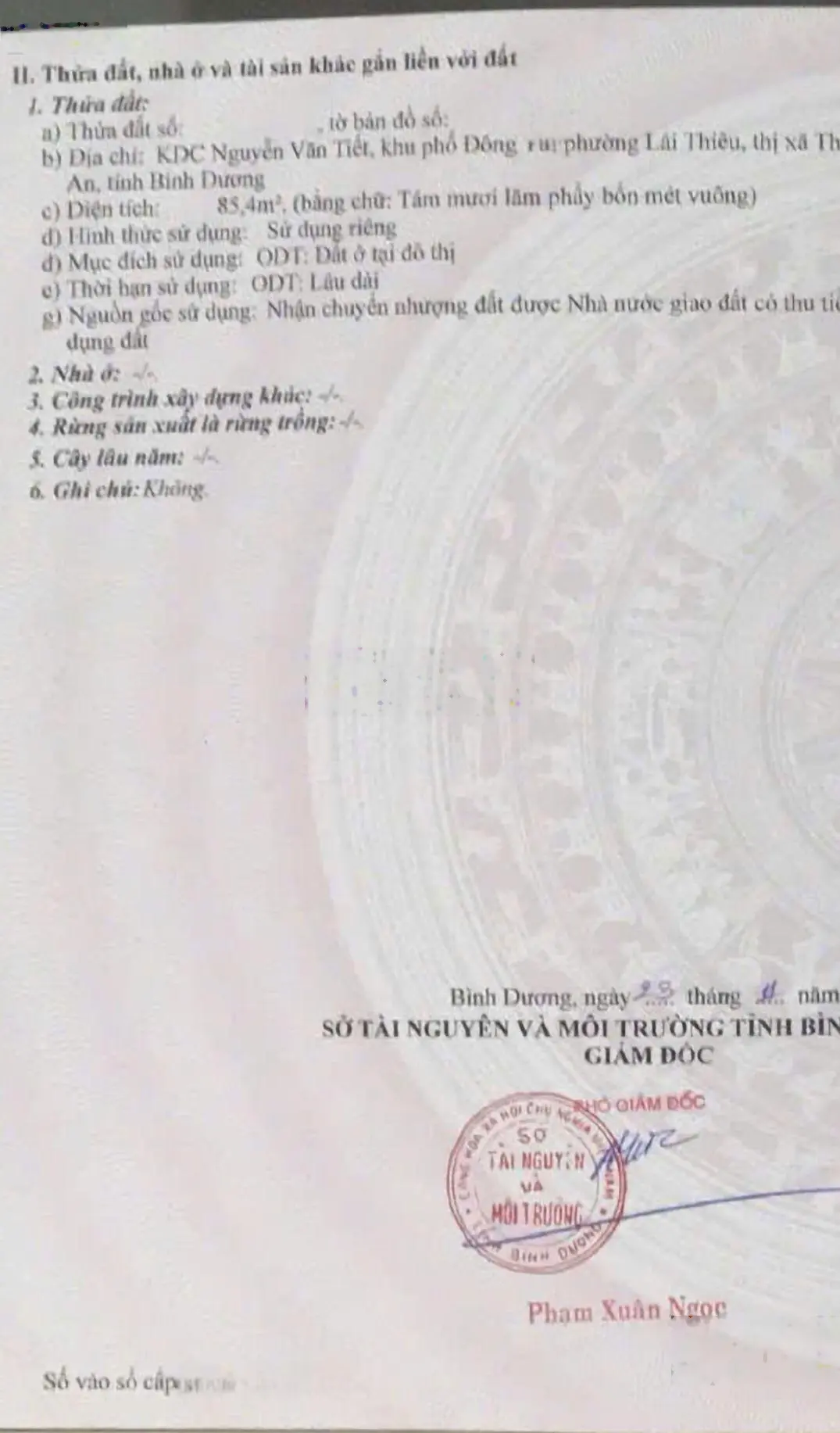 Đất KDC Nguyễn Văn Tiết.P.Lái Thiêu.Tp.Thuận An.Bình Dương. Tổng diện tích 85,4m(5x17).