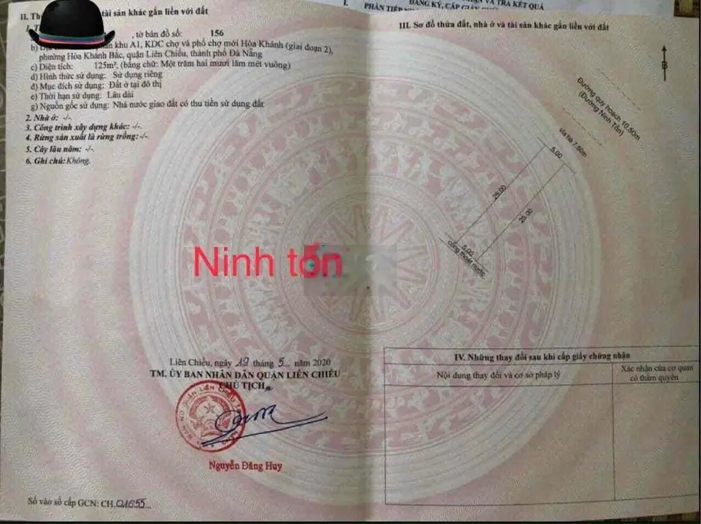 Bán đất NINH TỐN, khu phố chợ HOÀ KHÁNH