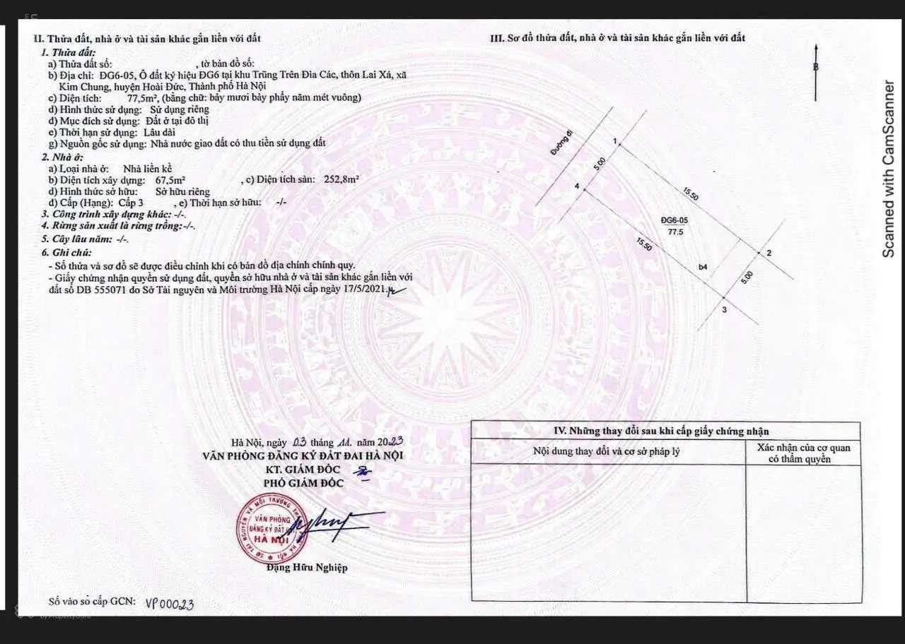 Chính chủ cần bán liền kề DG6. Hoa hậu đất đấu giá Lai Xá, Hoài Đức, Hà Nội