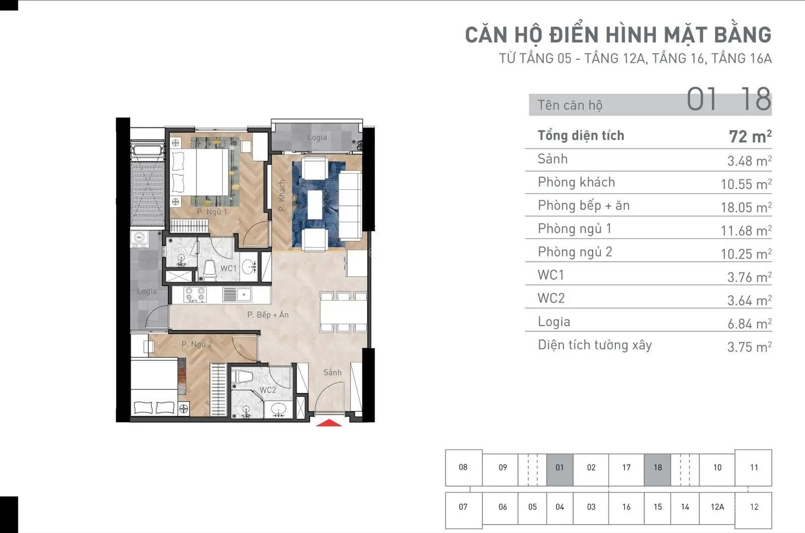 Chính chủ cần bán căn 2 phòng ngủ 72m2 tầng trung giá chỉ 4,3x tỷ( bao phí )