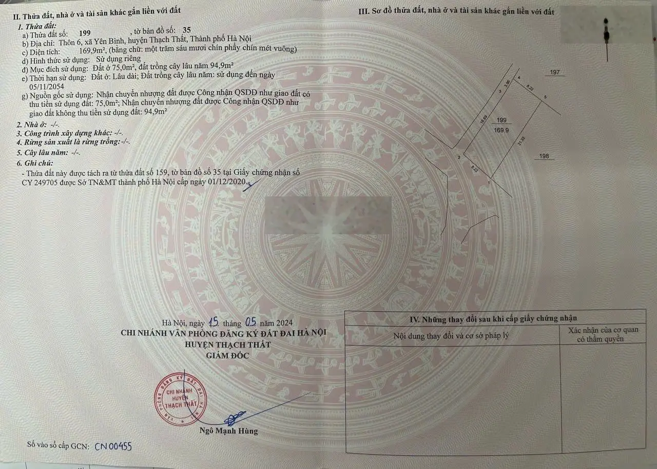 Cần tiền bán gấp lô góc 169.9m2 cạnh đại lộ Thăng Long và Đại Học Quốc Gia giá chưa tới 2 tỷ