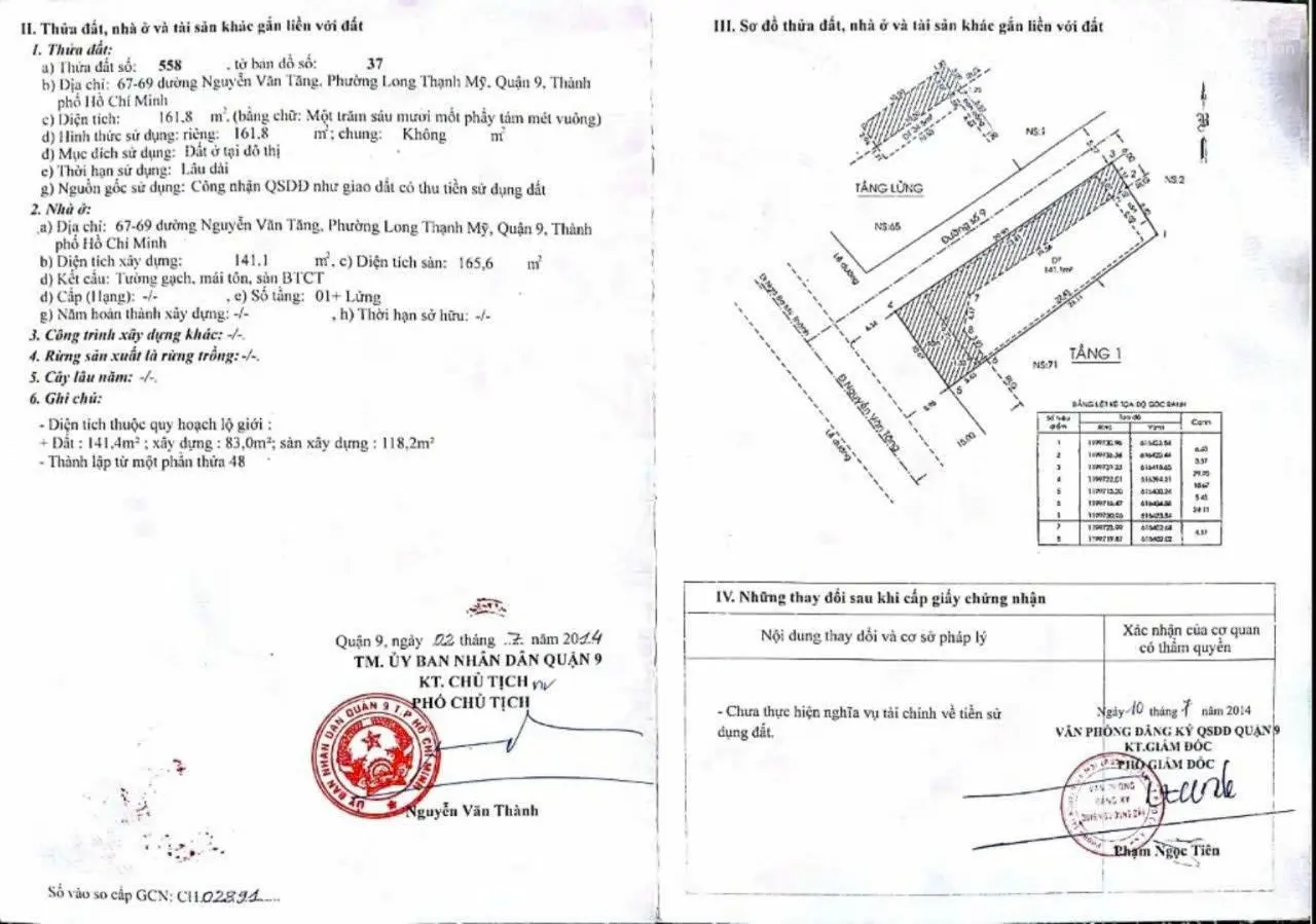 Bán căn nhà 2 mặt tiền Nguyễn Văn Tăng vị trí đắc địa, kinh doanh sầm uất. DTSD 300m2