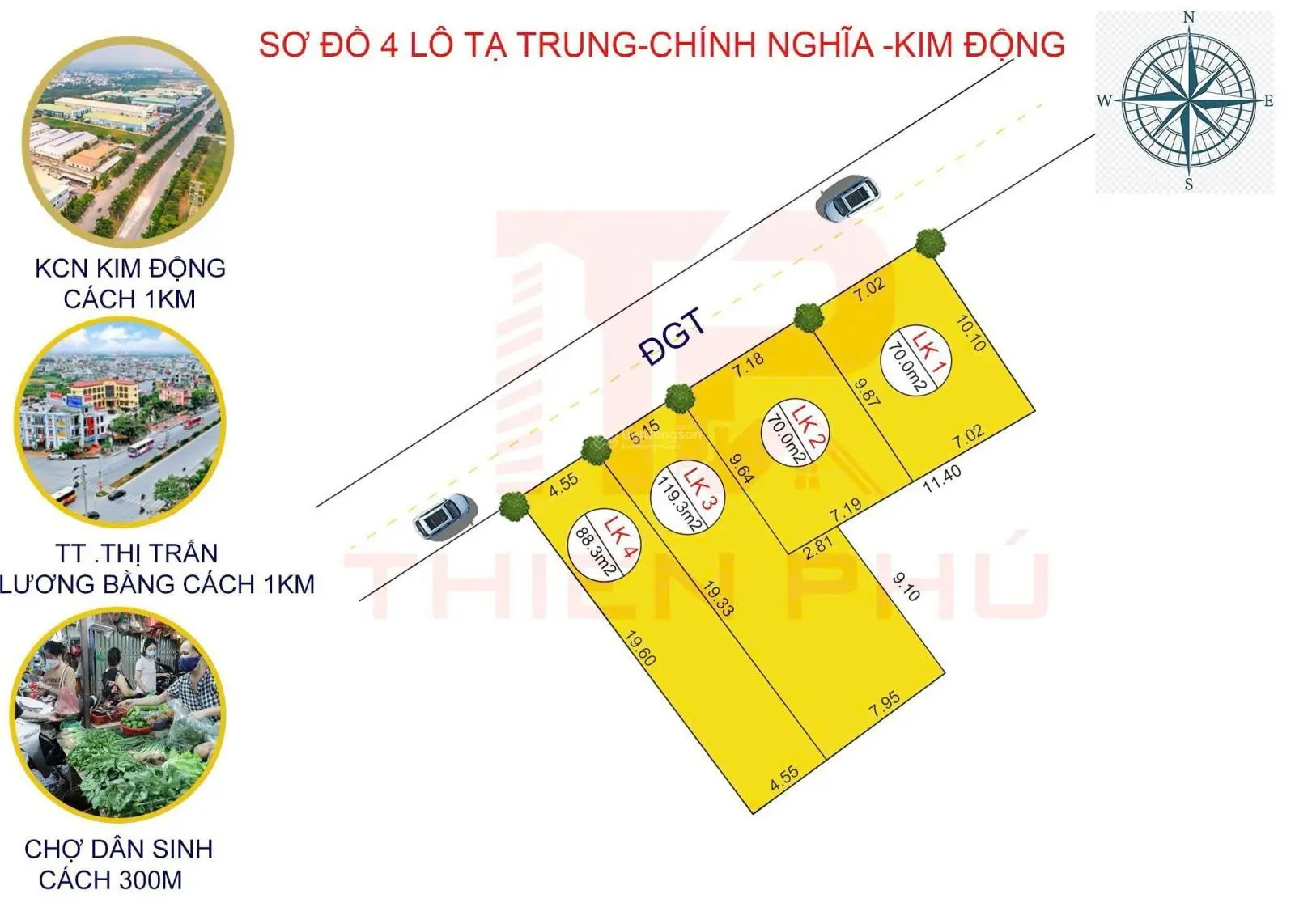 Cần bán gấp 3 lô đất tại Thôn Tạ Trung - Xã Chính Nghĩa - Huyện Kim Động - Tỉnh Hưng Yên Gía Đầu Tư