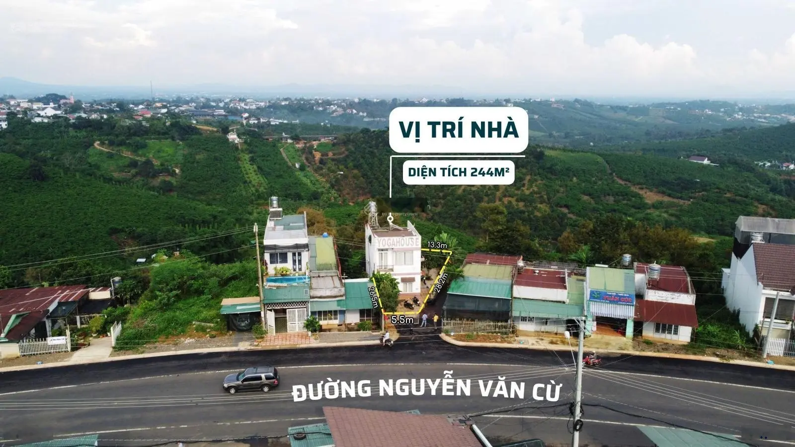 Nhà đất 2 mặt đường Nguyễn Văn Cừ, trung tâm Bảo Lộc view đồi núi, ngắm hoàng hôn, săn mây cực đẹp