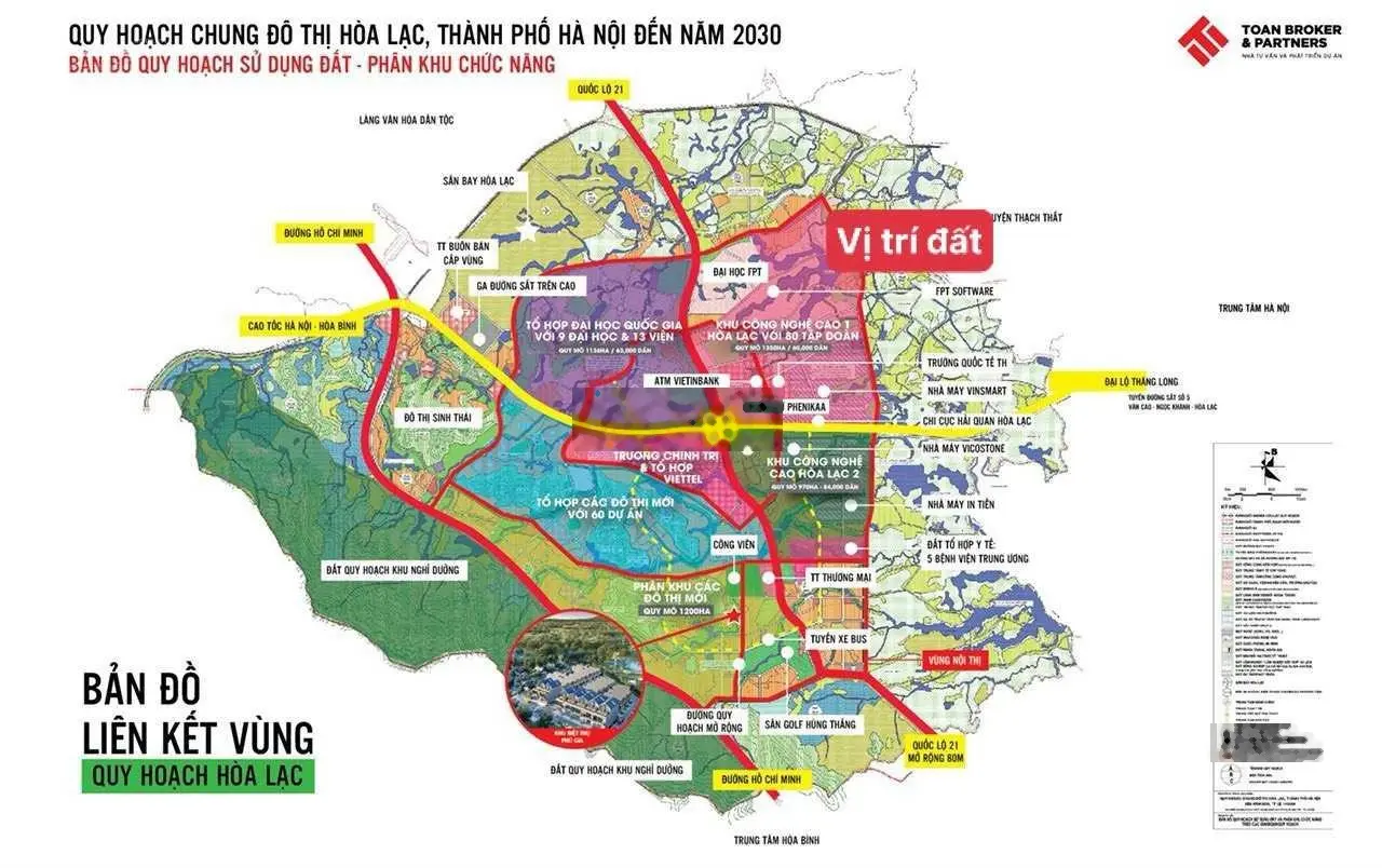 Bán lô đất nền Hòa Lạc 63,8m2 gần sát khu Công nghệ Cao, các trường Đại học lớn giá tốt nhất