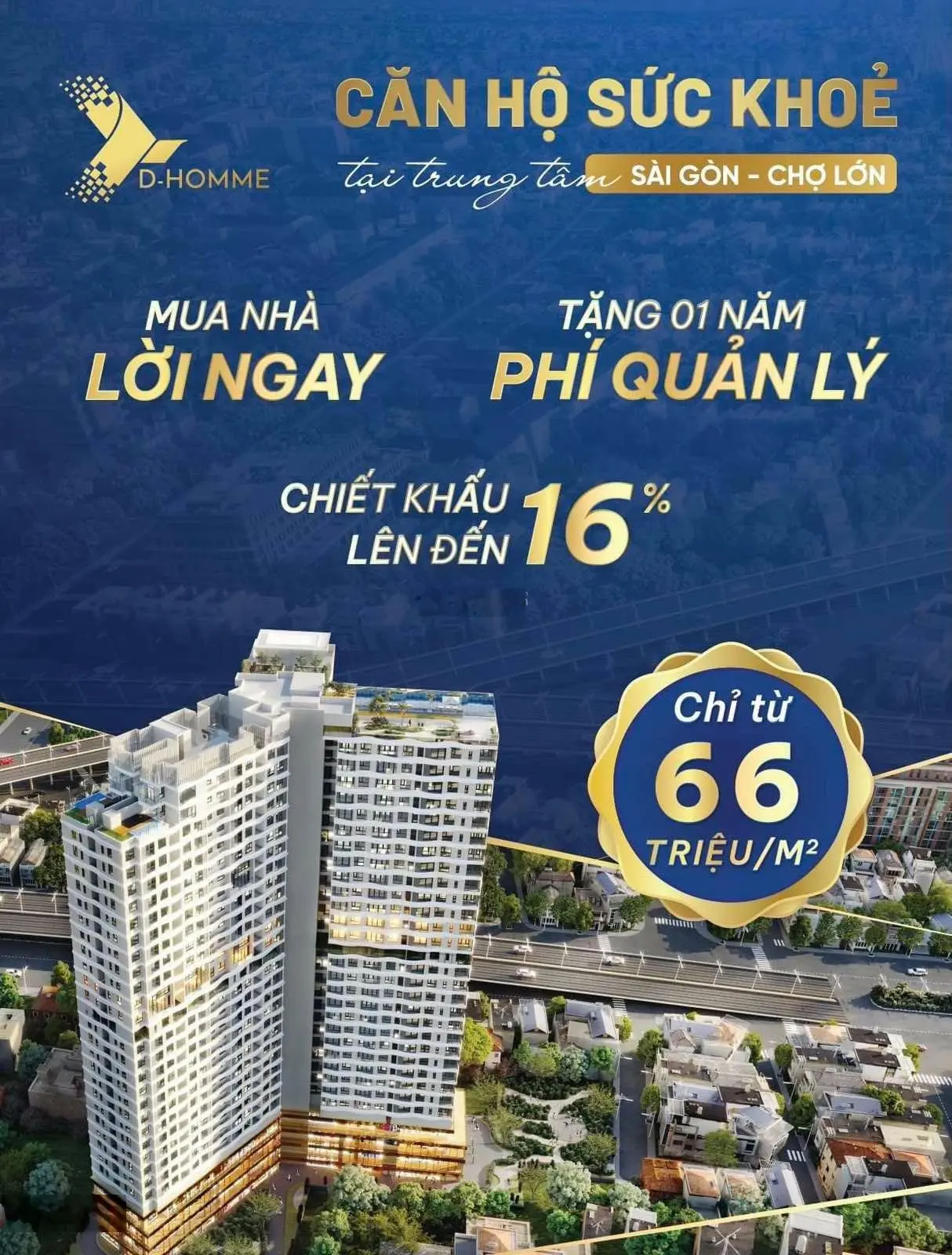 Dự án D - Homme Quận 6, mở bán chuẩn bị nhận nhà, giá tốt, PTTT 18 tháng, thiết bị bàn giao cao cấp